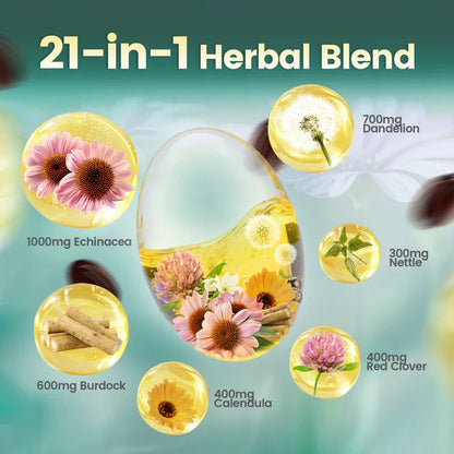 Lymphatic Drainage Support 21-in-1 Advanced Botanical Formula 240 Softgels