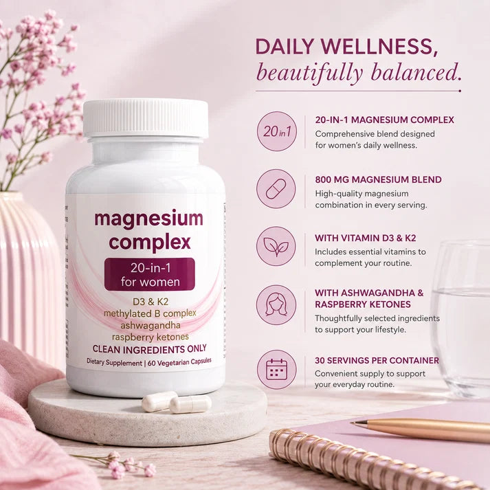 Magnesium Complex for Women | 20-in-1 Daily Wellness Formula