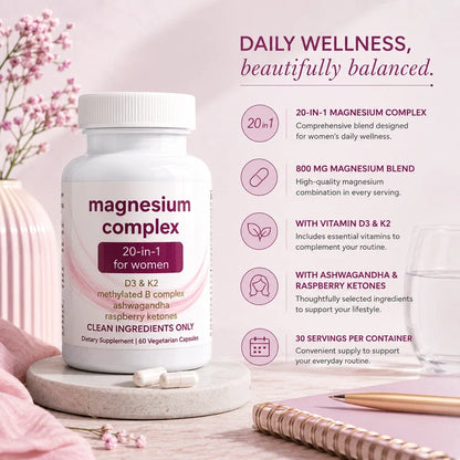 Magnesium Complex for Women | 20-in-1 Daily Wellness Formula